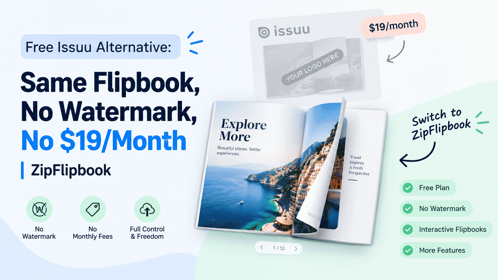 Free Issuu Alternative: Same Flipbook, No Watermark, No $19/Month | ZipFlipbook